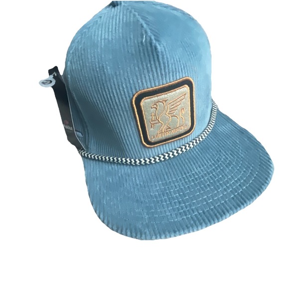 GRIFFIN ARCHER LOGO Corduroy Hat By Pukka Blue Adjustable New - Picture 1 of 7